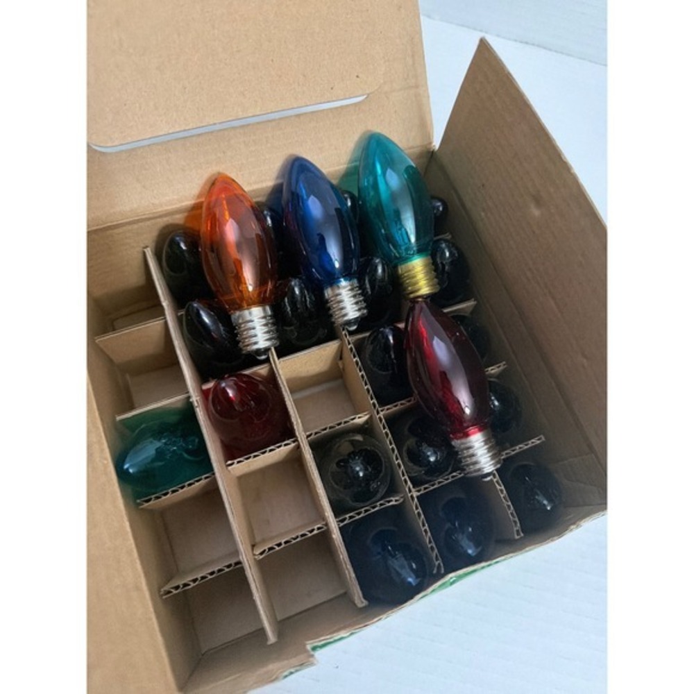 Celebrations 18C9 Blue‎ Red Green Transparent Intermediate Base Bulbs 7 watt